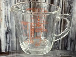 VTG Pyrex - 1 cup - 8 oz - 250 ml - Glass Measuring Cup - 508 A - Red Le... - $9.74