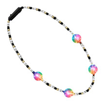 Flashing Multicolor Disco Prism Balls Fancy Party Necklace - $26.14