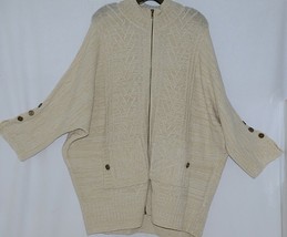 Simply Noelle Brand JCKT222Z Womens Pearl Zippered Sweater Jacket Size XXL image 1