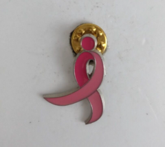 Vintage Two Tone Pink Awareness Ribbon Lapel Hat Pin - $7.48 CAD