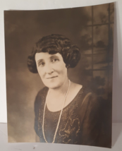 1920&#39;s Portrait of Woman w Pearls and Sequined Evening Dress Photo 9x7 E... - $18.66