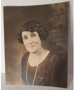1920&#39;s Portrait of Woman w Pearls and Sequined Evening Dress Photo 9x7 E... - £14.74 GBP