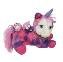 Unicorn Surprise 2015 Just Play Pink + Purple W/ 2 Baby Stuffed Animal Plush Toy - £32.14 GBP