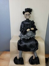 Weird and Scary Light Up Laughing Witch Doll with Skull 30&quot; Posable - £30.96 GBP