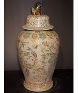 BEAUTIFUL VINTAGE HAND PAINTED CHINESE PORCELAIN 32&quot; TEMPLE JAR - £384.47 GBP
