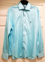 Baumgarten Elegance Mens XL Button Up Long Sleeve Dress Shirt Baby Blue - $26.55