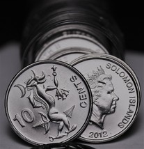 Gem Unc Roll (40) Solomon Islands 2012 10 Cent Coins~SEA SPIRIT - £30.30 GBP