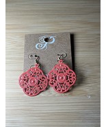 Plunder Design Jewelry Trudie Red Filagree Dangle Earrings - Free Shipping - $24.68 CAD