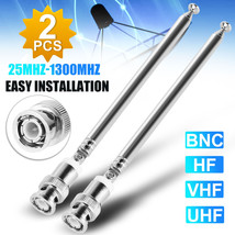 2x Replacement Telescopic Antenna BNC Connector for Radio Scanner/VHF/UHF/AM/FM - £15.93 GBP