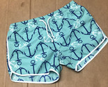 Women’s Medium M Nautical Anchor Print Board Shorts Seafoam Green Stripe... - $12.77