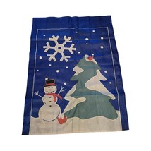 Vintage Christmas Snowman Winter Wonderland Outdoor Flag 38x28 Holiday Y... - $31.85 CAD