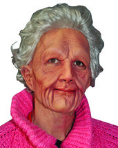 Zagone Super Soft Old Woman Mask, Grey Balding Wrinkly Old Man - £126.46 GBP