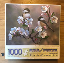 CHERRY BLOSSOM CHICKADEES jigsaw puzzle--RUSSELL COBANE art - BIRDS natu... - $14.95