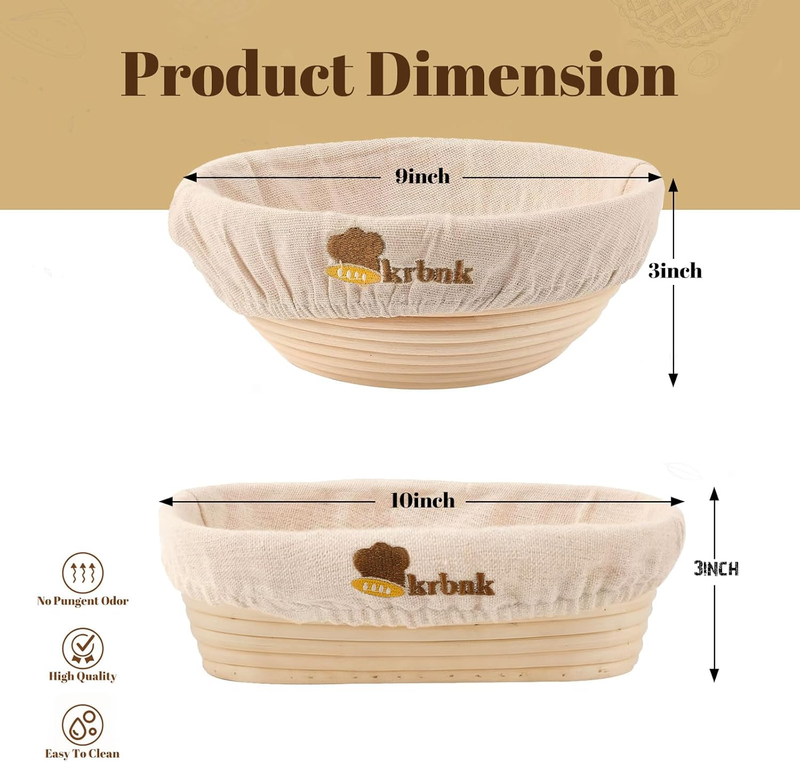 Banneton Bread Proofing Basket, Proofing Basket for Sourdough Bread Baking, Indo Item image 2