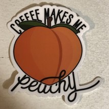 Coffee Makes Me Peachy Small Sticker - $1.97