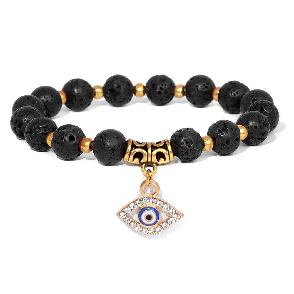 Sporting Blue Oval Evil Eye Charm Bracelets For Women Men Turkish Lucky Wish Nat - £23.84 GBP