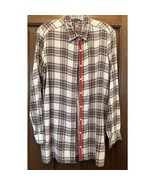 Johnny Was 3j Workshop Altivo Scarf Back Plaid Top Size S Silk - $100.78 CAD