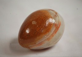 Classic Alabaster Marble Onyx Stone Carved Easter Egg Brown &amp; Tan Swirl Color b - £10.10 GBP