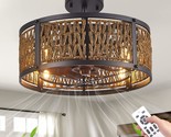 Drnanlit Caged Bladeless Ceiling Fan With Light,Farmhouse Handmade, And ... - $129.97