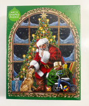 Christmas Party Arch Shaped 27&quot; x 34&quot; 1000 Pc Puzzle Santa Toys Spaniel ... - $15.83