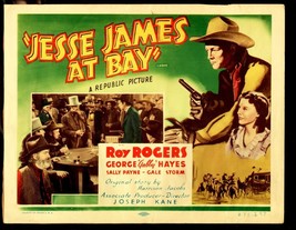 Jesse James at Bay 11&quot;x14&quot; TITLE Lobby Card Roy Rogers Gabby Hayes Western - £36.22 GBP