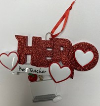 Hero Teacher Pandemic Corona Personalized Christmas Ornament - £13.54 GBP