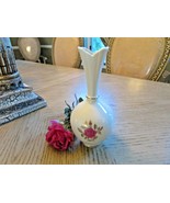 LENOX  RHODORA PINK ROSE BUD VASE 8&quot; NARROW NECK GOLD BACKSTAMP USA - $18.76