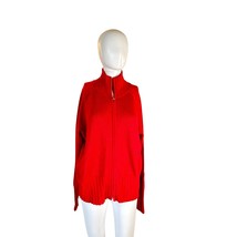 Boston Proper Red Silk Cashmere Zip Cardigan Sweater Women’s Medium  - $44.50