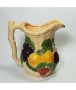 Avon Ceramic Pitcher Fruit Basket Weave 56 oz Vintage 1 3/4 Quart Serving - $10.89