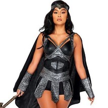 Warrior Princess Costume Faux Armor Top Cape Panel Belt Gauntlets Headband 5088 - £53.87 GBP