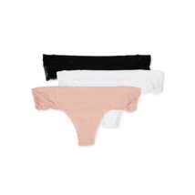 Secret Treasures Women&#39;s  Seamless Thong Panties, Assorted Colors 3-Pack... - $15.83