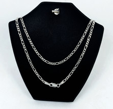 Minimalist Figaro Chain Necklace 925 Sterling Silver, Handmade Unisex Link Chain - £31.97 GBP+