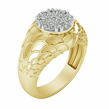 2.65 Ct Simulated Diamond  Ring Heavy Wedding Ring 14K Yellow Gold Plated Silver - £72.78 GBP