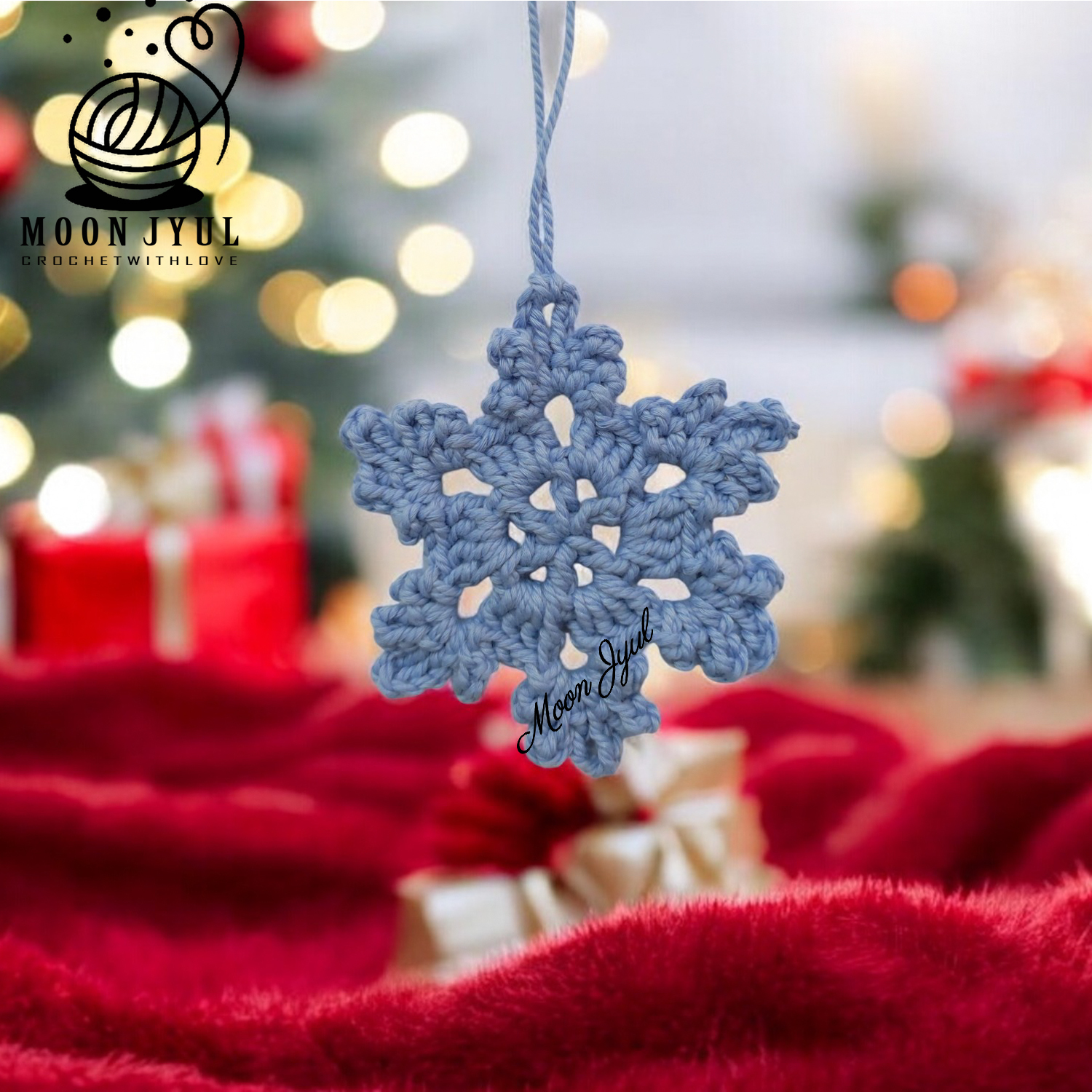 Christmas Snowflake Shape Ornaments, Handmade macrame ornaments, Christmas Decor Item image 4