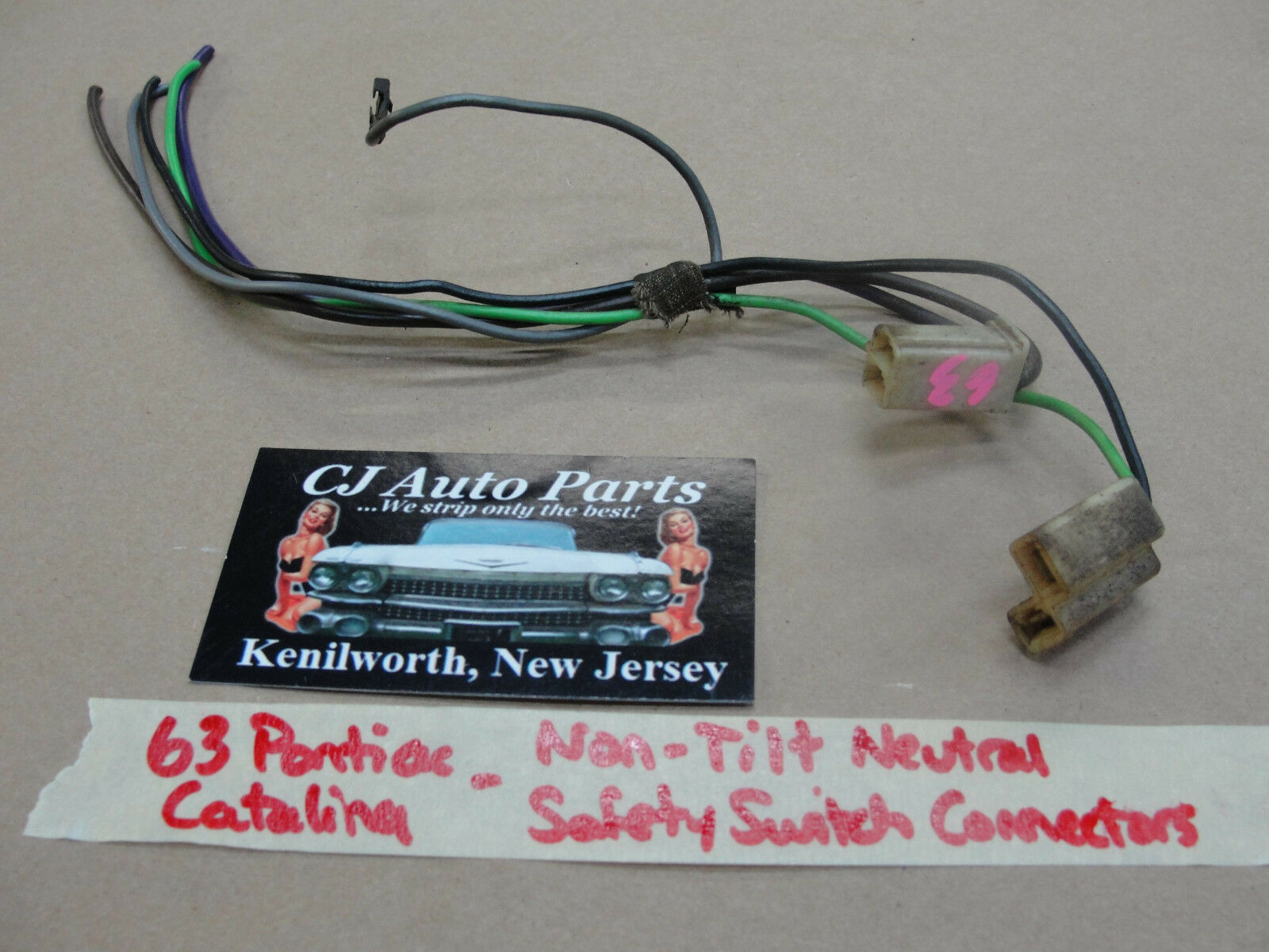 63 Pontiac Catalina NON-TILT COLUMN NEUTRAL SAFETY SWITCH WIRE HARNESS P... - $24.74