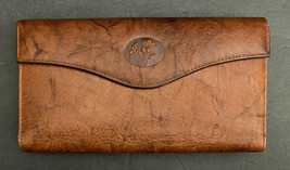 Buxton Brown Checkbook/Card Wallet, Coins Leather - Top Grain Cowhide - £11.99 GBP