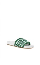 Loeffler Randall women&#39;s henri crochet raffia sandal in Green/White - $147.00