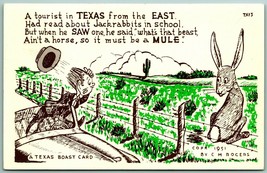 Comic Greetings CM Rogers Tourist in Texas Boast Card TX UNP Chrome Postcard H6 - $4.90