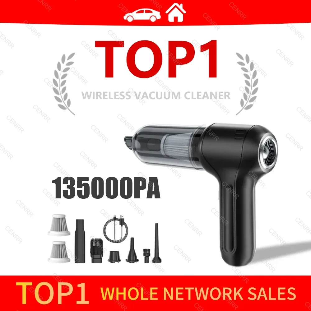 Car Vacuum Cleaner Strong Suction 135000PA Portable Wireless Mini Handheld - £39.25 GBP+