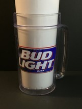 Budweiser BUD LIGHT Beer Mug Clear Plastic with Logo ThermoServe USA - $7.89