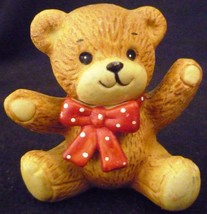 Cute Enesco Porcelain Figurine Teddy Bear With A Bow Enesco - £3.24 GBP