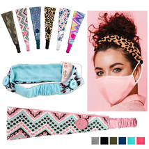 1 Pc Maskmates Button Headband Elastic Hair Band Ear Saver Cover Assorted Colors - £12.63 GBP