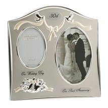 Traditional Two Tone Silver Plated 30th Pearl Anniversary Double Picture... - £20.49 GBP+