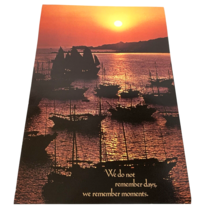 Poster 2166 Argus Communications We Remember Moment Sunrise Boats 1975 Vintage - £14.31 GBP