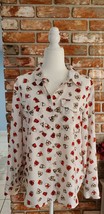 Tommy Hilfiger Collared Hi-Lo Top With Purses, Red &amp; White, Women&#39;s Size L - $19.95