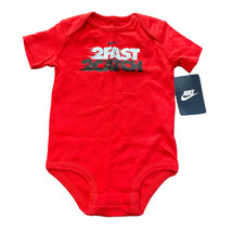 Nike Baby Bodysuit 6-9 Month Red 2 Fast 2 Catch Short Sleeve - $7.60