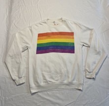 The 1975 Rainbow Crewneck Sweatshirt White Adult Small Relaxed Fit Conce... - $37.72