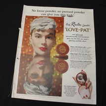 Vintage Print Ad Revlon Lanolite Love Pat Powder Make Up 1955 Seventeen Cosmetic - $8.81