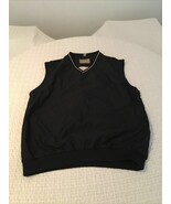 Dunbrooke Club Collection Golf Vest Men&#39;s XL Black w/ White Trim Cotton - $40.85 CAD