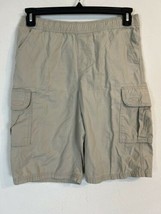 Boy&#39;s Khaki Place Pull On Cargo Shorts. Size 14 Husky. 100% Cotton. - $16.83